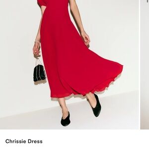 Reformation Vibrant Red Midi Dress